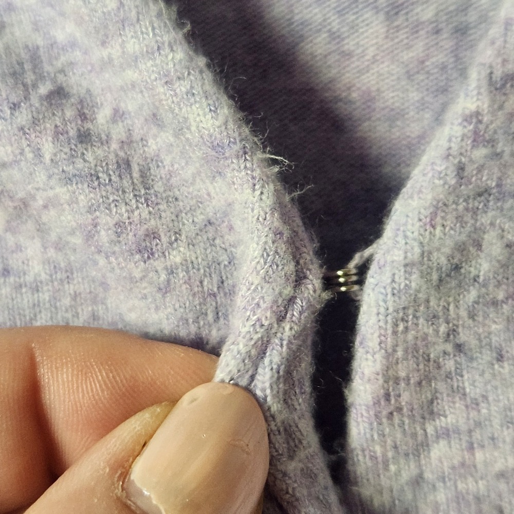 WHITE HOUSE BLACK MARKET Wrap Sweater Womens Lavender size M V Neck - Picture 4 of 8